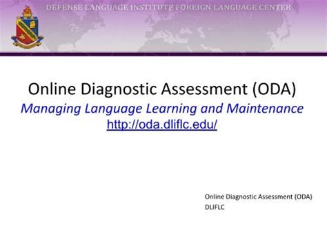 Online Diagnostic Assessment (ODA).